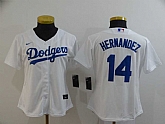 Women Dodgers 14 Enrique Hernandez White 2020 Nike Cool Base Jersey,baseball caps,new era cap wholesale,wholesale hats